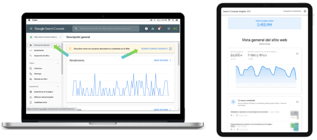 cómo acceder a Google Search Console Insights